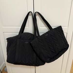 Kate Spade Black Quilted Tote Bag + Duffel Bag